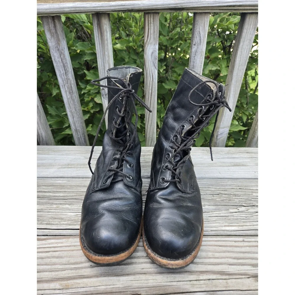 Vintage 1960s BF Goodrich 7-66 Black Military Combat Boots Sz 9W Slip knot